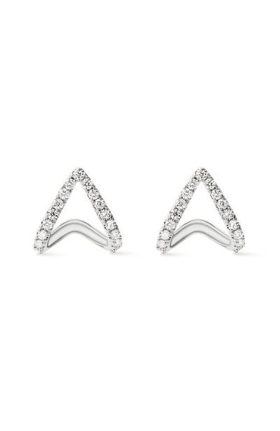 Ana Luisa Ana Luisa Solid White Gold - Diamond Velora Huggie Studs