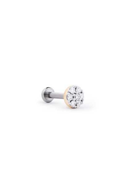 Ana Luisa Ana Luisa Solid Yellow Gold - Diamond Circle Flatback Single Stud 