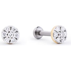 Ana Luisa Ana Luisa Solid Yellow Gold - Diamond Circle Flatback Studs 