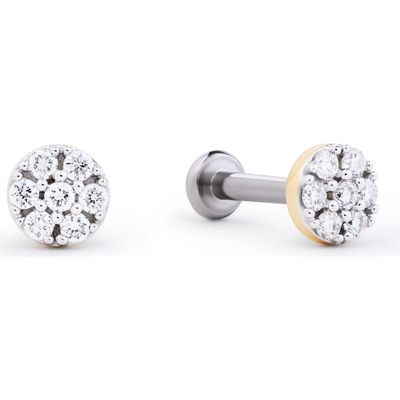 Ana Luisa Ana Luisa Solid Yellow Gold - Diamond Circle Flatback Studs 