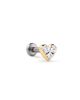 Ana Luisa Ana Luisa Solid Yellow Gold - Diamond Heart Flatback Single Stud  - 1