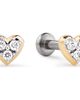 Ana Luisa Ana Luisa Solid Yellow Gold - Diamond Heart Flatback Studs  - 1