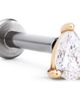 Ana Luisa Ana Luisa Solid Yellow Gold - Diamond Pear Flatback Single Stud  - 1