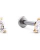 Ana Luisa Ana Luisa Solid Yellow Gold - Diamond Pear Flatback Studs  - 1