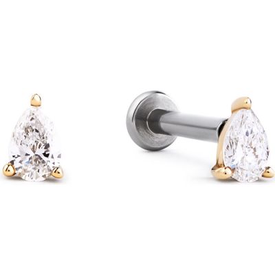 Ana Luisa Ana Luisa Solid Yellow Gold - Diamond Pear Flatback Studs 