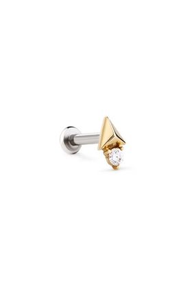 Ana Luisa Ana Luisa Solid Yellow Gold - Diamond Pyramid Flatback Single Stud 
