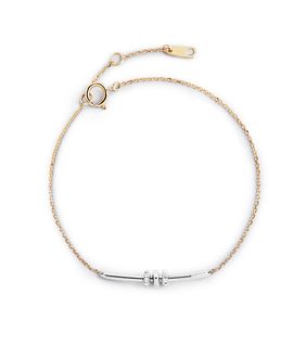 Ana Luisa Ana Luisa Solid Yellow Gold Diamond Links Bar Bracelet
