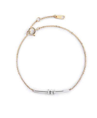 Ana Luisa Ana Luisa Solid Yellow Gold Diamond Links Bar Bracelet