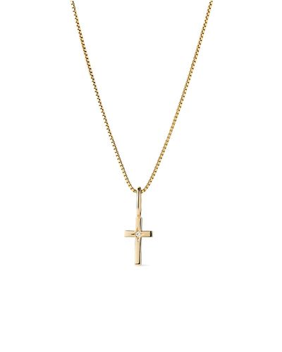 Ana Luisa Ana Luisa Solid Yellow Gold Lab Grown Diamond Cross Necklace