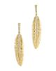 Anabel Aram Anabel Aram Pave Feather Linear Drop Earrings - 1
