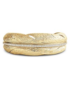 Anabel Aram Anabel Aram Pave Feather Narrow Cuff Bracelet