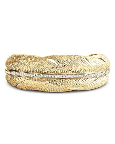 Anabel Aram Anabel Aram Pave Feather Narrow Cuff Bracelet