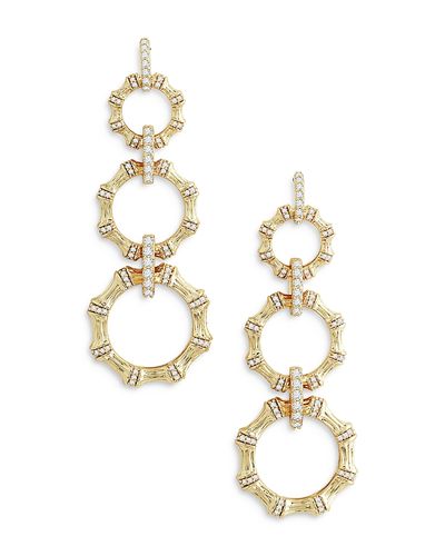 Anabel Aram Anabel Aram Sculpted Bamboo Chain Earrings in 18K Gold Plated