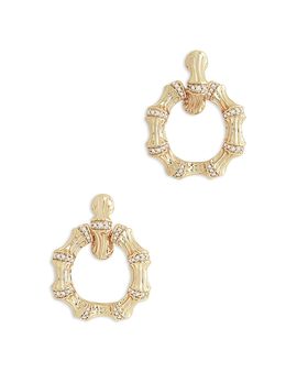 Anabel Aram Anabel Aram Sculpted Bamboo Double Hoop Earrings in 18K Gold Plated