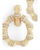 Anabel Aram Anabel Aram Sculpted Bamboo Double Hoop Earrings in 18K Gold Plated - 4
