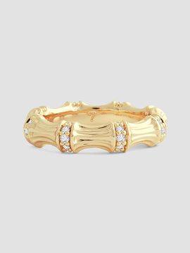 Anabel Aram Women's Bamboo 18K-Gold-Plated & Cubic Zirconia Ring
