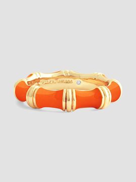 Anabel Aram Women's Bamboo 18K-Gold-Plated & Enamel Ring