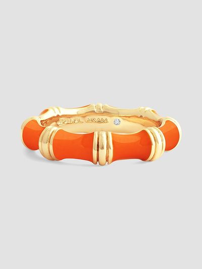 Anabel Aram Women's Bamboo 18K-Gold-Plated & Enamel Ring