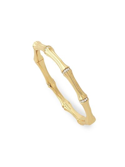 Anabel Aram Women's Bamboo 18K Gold-Plated & Cubic Zirconia Hinge Bangle