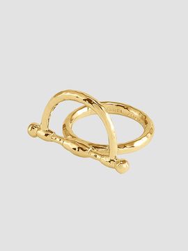 Anabel Aram Women's Cheval 18K-Gold-Plated Horsebit Ring