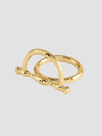 Anabel Aram Women's Cheval 18K-Gold-Plated Horsebit Ring