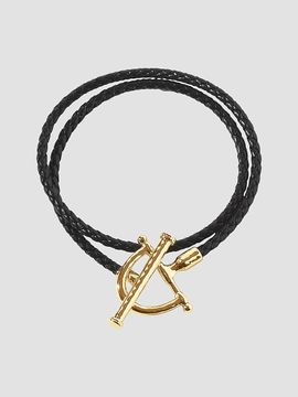 Anabel Aram Women's Cheval Braided Leather & 18K-Gold-Plated Wrap Bracelet
