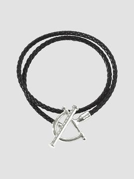 Anabel Aram Women's Cheval Braided Leather & Sterling Silver-Plated Wrap Bracelet