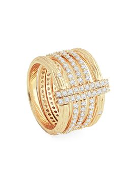 Anabel Aram Women's Enchanted Forest 18K-Gold-Plated & Cubic Zirconia Five-Band Ring