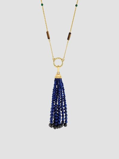 Anabel Aram Women's Forza 18K-Gold-Plated, Lapis Lazuli & Black Onyx Tassel Pendant