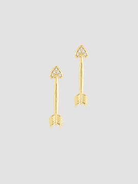 Anabel Aram Women's Heart 18K-Gold-Plated & Cubic Zirconia Arrow Stud Earrings