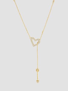 Anabel Aram Women's Heart 18K-Gold-Plated & Cubic Zirconia Lariat Necklace