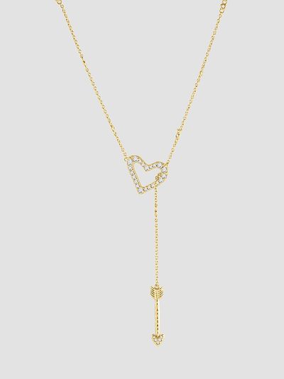 Anabel Aram Women's Heart 18K-Gold-Plated & Cubic Zirconia Lariat Necklace