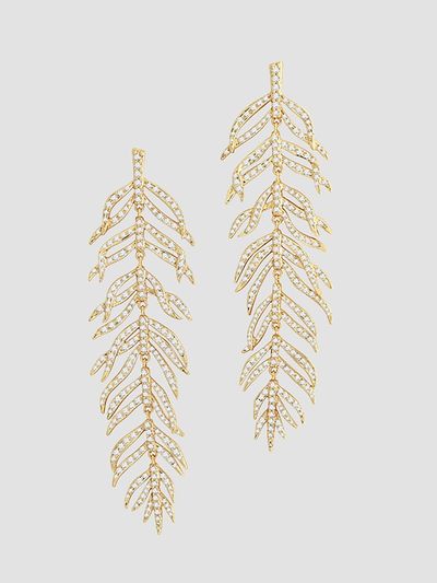 Anabel Aram Women's Palm 18K-Gold-Plated & Cubic Zirconia Drop Earrings