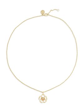 Anabel Aram Women's Wildflowers 18K-Gold-Plated, Cubic Zirconia & Enamel Pendant Necklace