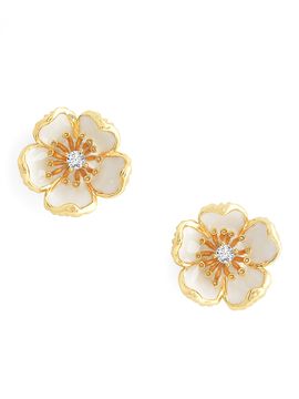 Anabel Aram Women's Wildflowers 18K-Gold-Plated, Cubic Zirconia & Enamel Stud Earrings