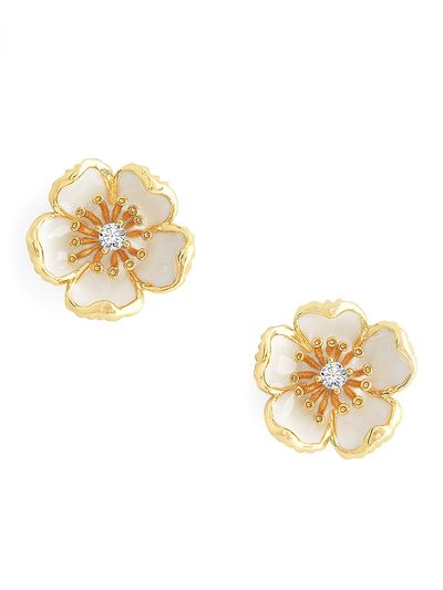 Anabel Aram Women's Wildflowers 18K-Gold-Plated, Cubic Zirconia & Enamel Stud Earrings