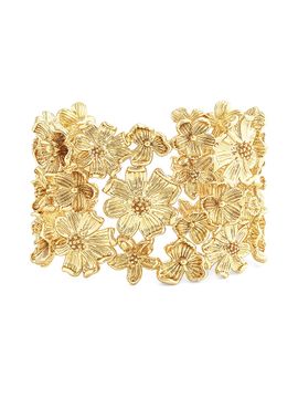 Anabel Aram Women's Wildflowers 18K-Gold-Plated Wide Cuff