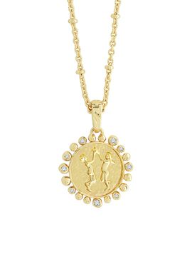 Anabel Aram Women's Zodiac 18K-Gold-Plated & Cubic Zirconia Pendant Necklace