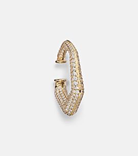 Ananya Ananya Carved 18kt gold ear cuff with diamonds