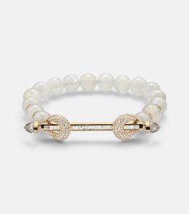 Ananya Ananya Chakra 18kt gold and moonstone bangle with diamonds and quartz