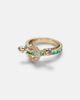 Ananya Ananya Chakra 18kt gold ring with emeralds and gemstones - 1