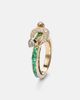 Ananya Ananya Chakra 18kt gold ring with emeralds and gemstones - 4