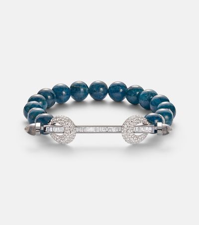 Ananya Ananya Chakra 18kt white gold beaded bracelet with diamonds