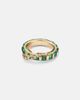 Ananya Ananya Scatter 18kt gold ring with emeralds and diamonds - 1