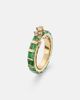 Ananya Ananya Scatter 18kt gold ring with emeralds and diamonds - 4