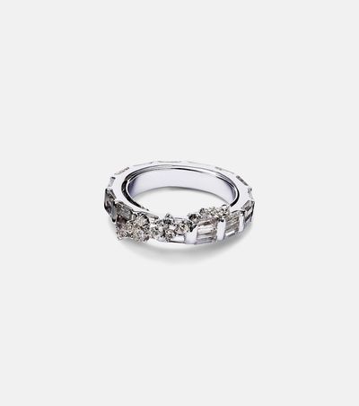 Ananya Ananya Scatter 18kt white gold ring with sapphires and diamonds