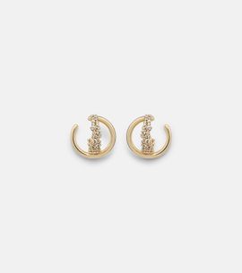 Ananya Ananya Scatter Double 18kt gold earrings with diamonds