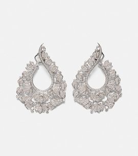 Ananya Ananya Scatter Lotus 18kt white gold earrings with diamonds