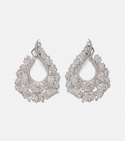 Ananya Ananya Scatter Lotus 18kt white gold earrings with diamonds