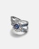 Ananya Ananya Scatter Orbit 18kt white gold ring with sapphires and diamonds - 1